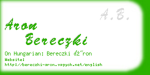aron bereczki business card